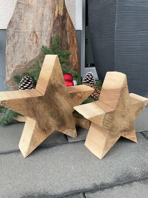 HOLZ STERNE 2ER-SET, NATUR