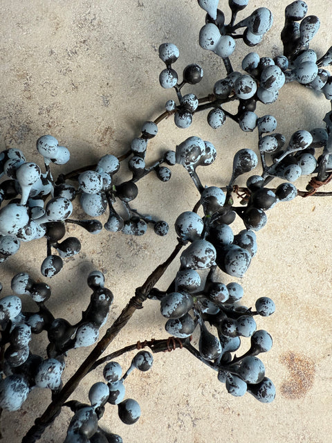 BEEREN-ZWEIG, BLAU-GRAU, 3er-SET