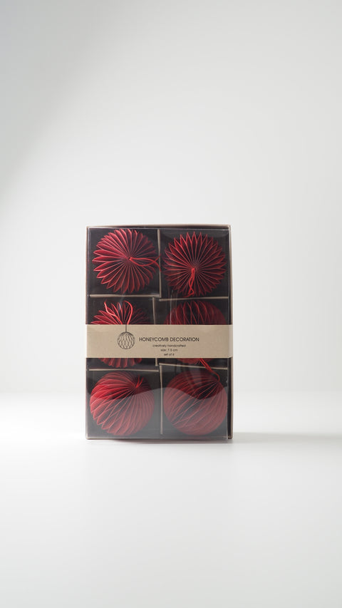 PAPIERANHÄNGER RUND 6ER-SET XL, ROT