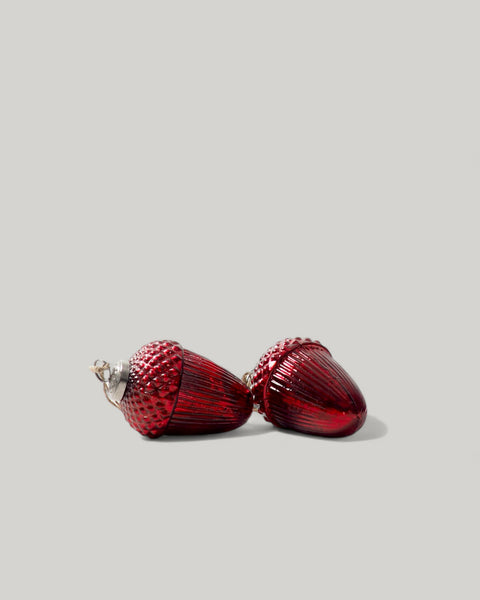 GLAS BAUM-ANHÄNGER EICHEL, L, ROT