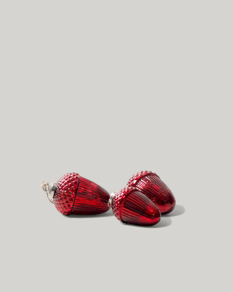 GLAS BAUM-ANHÄNGER EICHEL, L, ROT
