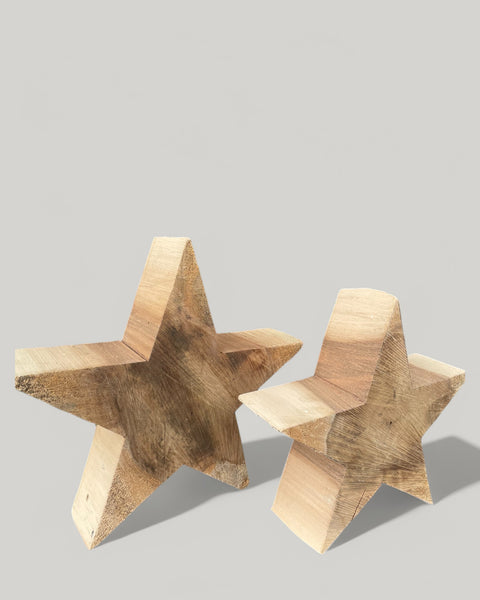 HOLZ STERNE 2ER-SET, NATUR
