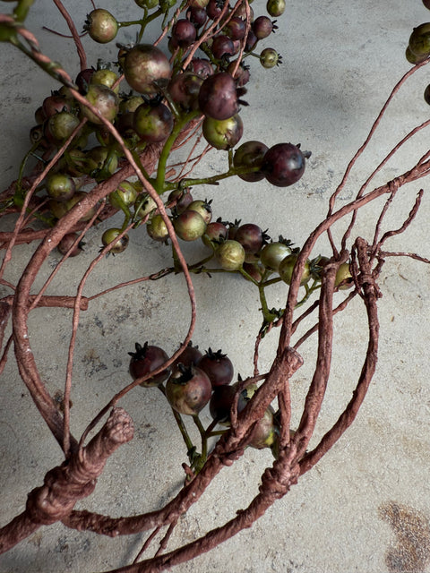 BEEREN-ZWEIG, GRÜN-BRAUN, 3er-SET