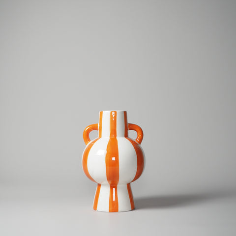 VASE STRIPE, GROẞ, ORANGE