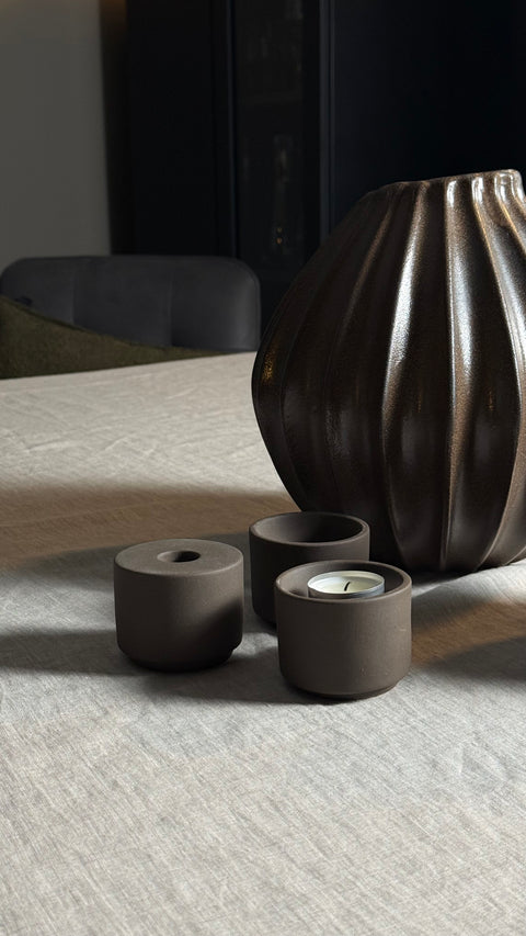 MODULARER KERZENHALTER, BRAUN