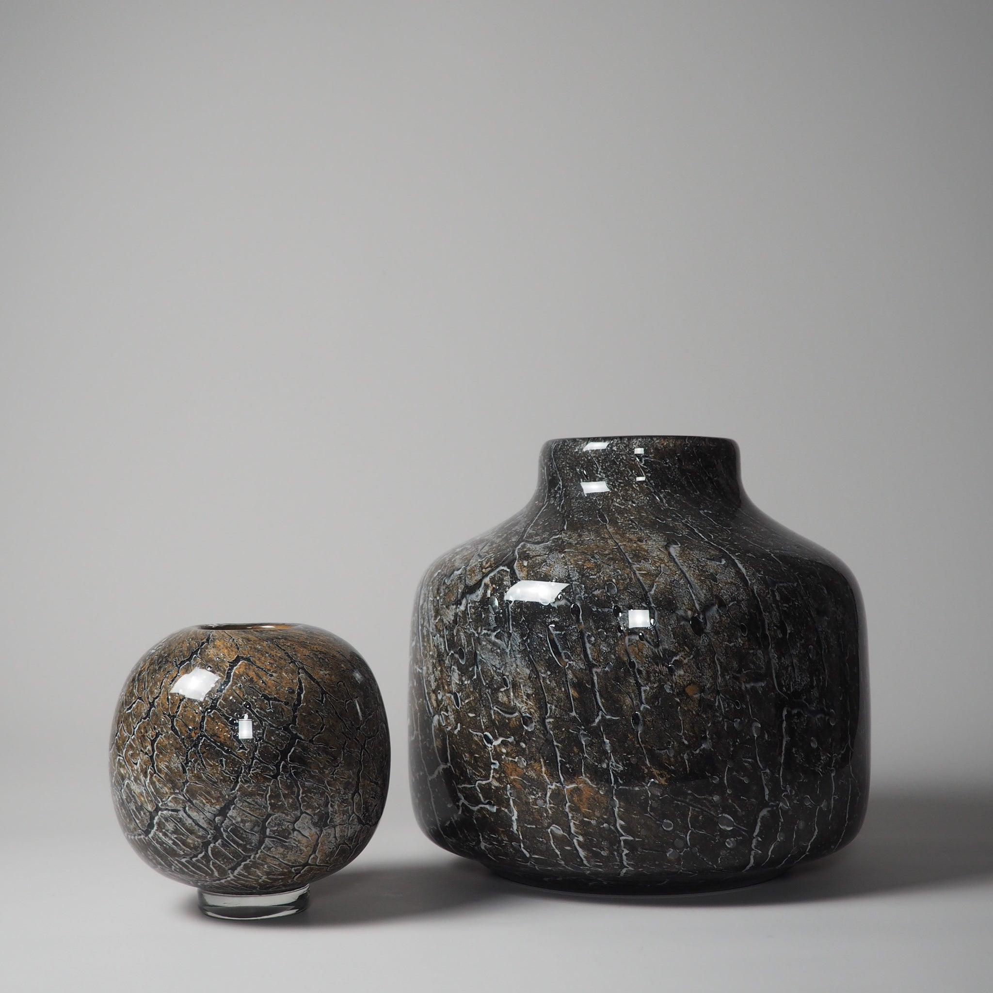 GLAS VASE NATURE, XL, DUNKELGRAU