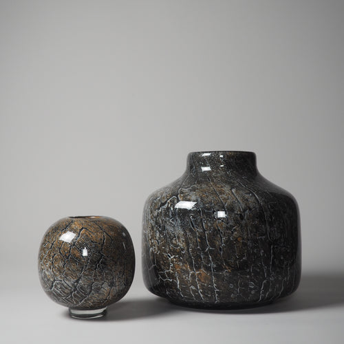 GLAS VASE NATURE, XL, DUNKELGRAU