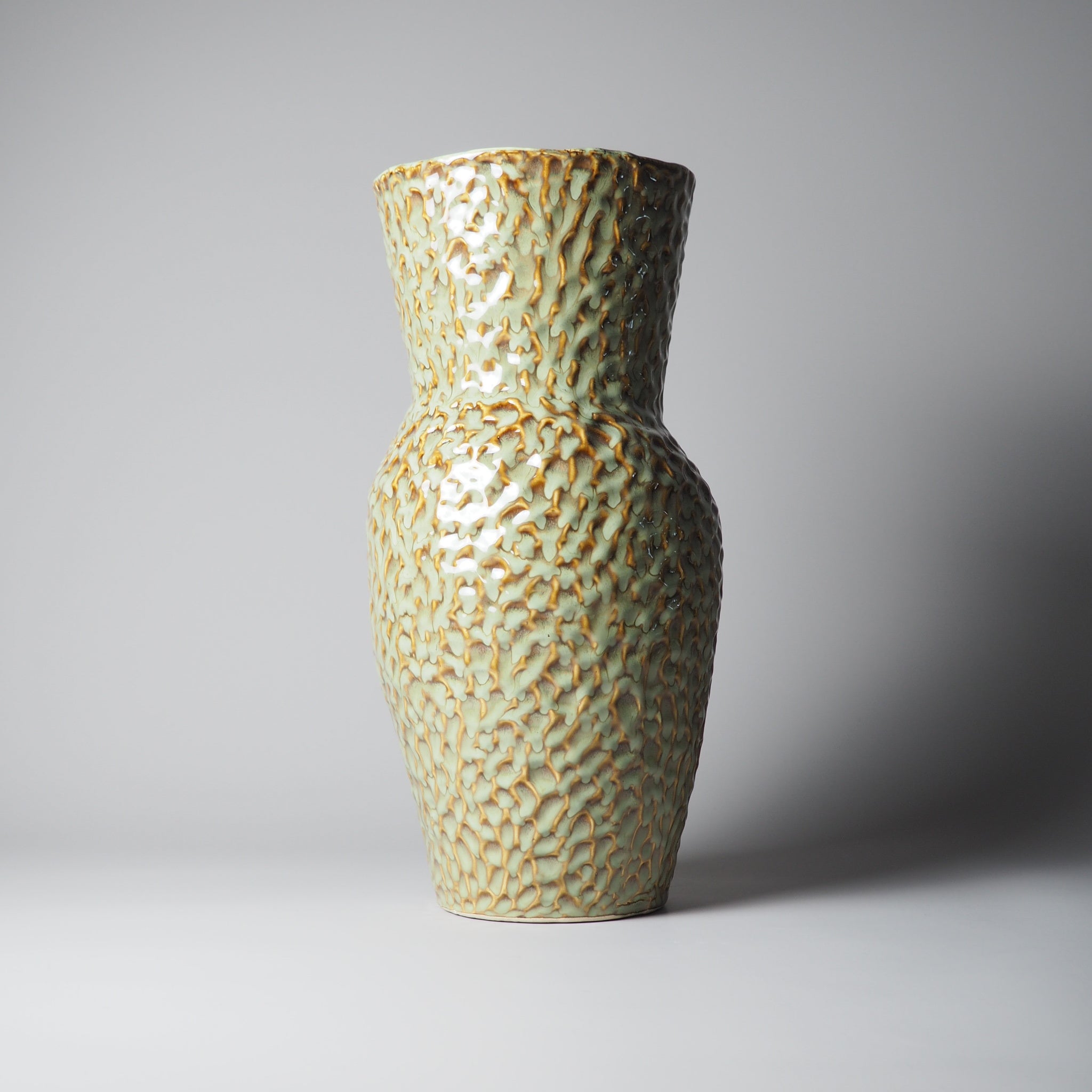 VASEN-SET, FLOWER, GRÜN-COGNAC