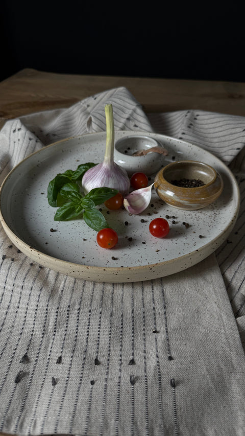 KERAMIK SALATSCHALE, PYRITWEIß