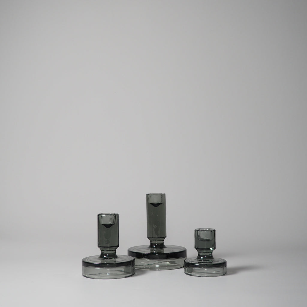 KERZENHALTER-SET, PETRA, DUNKELGRAU
