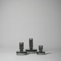 KERZENHALTER-SET, PETRA, DUNKELGRAU