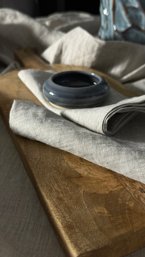 LEINEN SERVIETTEN, 2er SET, MELANGE