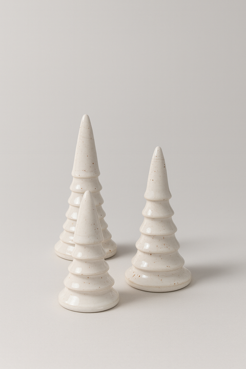 KERMIK TANNENBÄUME, 3er-SET, PYRITWEIẞ