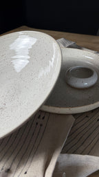 KERAMIK SCHALEN-SET, PYRITWEIß