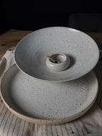 KERAMIK SCHALEN-SET, PYRITWEIß