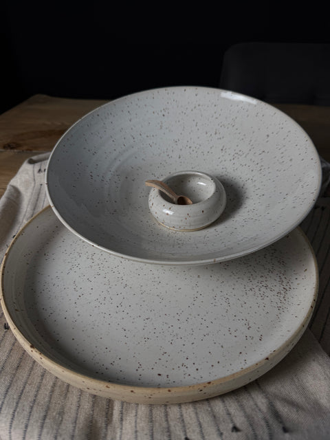 KERAMIK SCHALEN-SET, PYRITWEIß