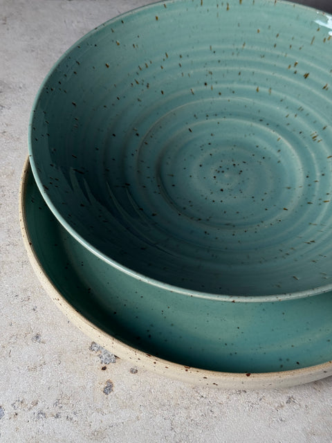 KERAMIK SCHALEN-SET, MINT