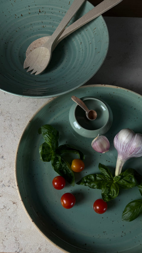 KERAMIK SERVIERTELLER, MINT