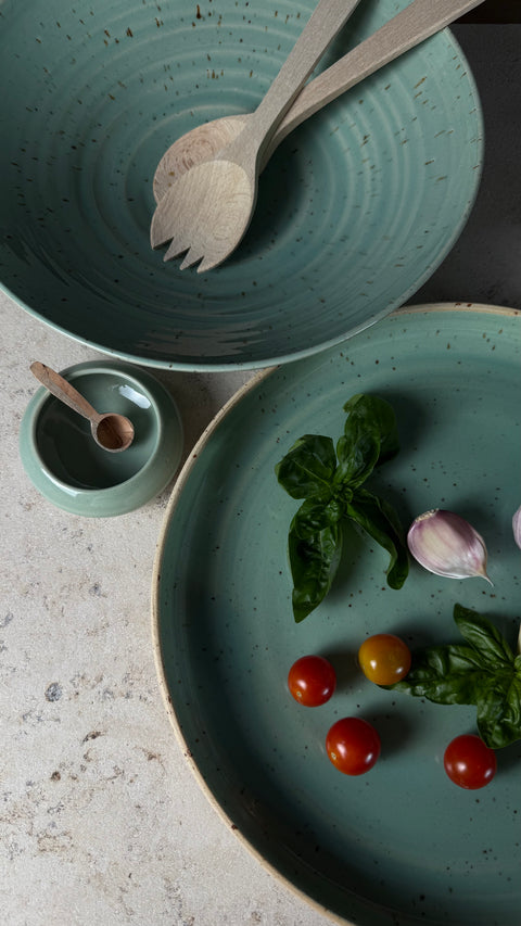 KERAMIK SCHALEN-SET, MINT