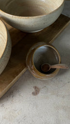 KERAMIK SALZSCHALE, KARAMELLBEIGE