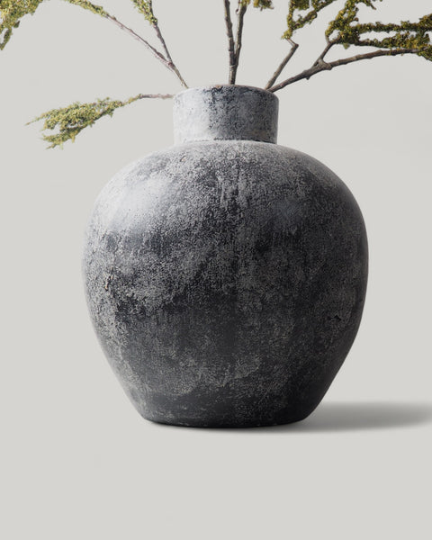 VASE STONE, GRAU